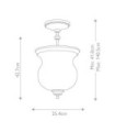 Pickering pendant light Transparent grained glass, Polished nickel steel