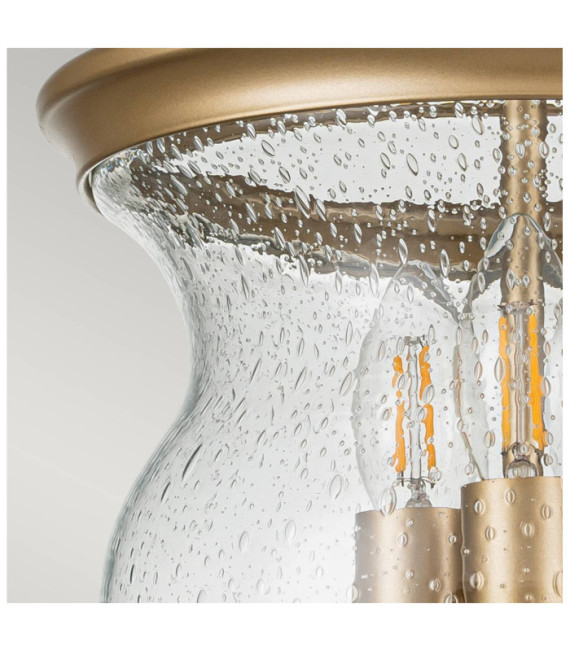 Lámpara colgante Pickering Vidrio granulado transparente, acero Latón natural pintado