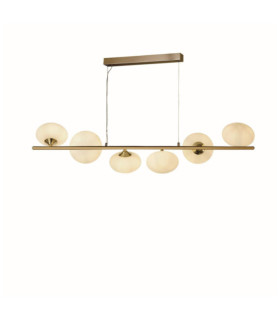 Lampada a sospensione Pebble Acciaio dolce Bianco, Ottone satinato