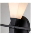 Bowtie Bathroom Wall Light Opal Glass, Matte Black Steel