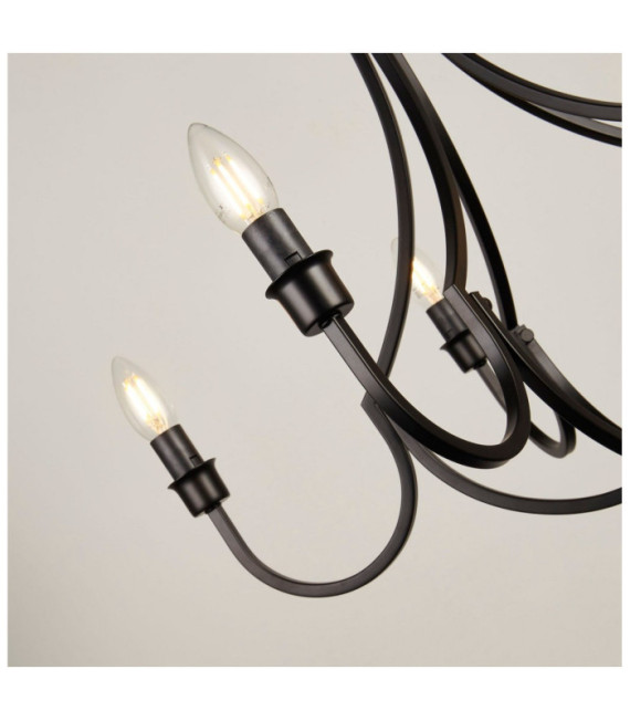 Lampada a sospensione Lodge in acciaio dolce nera