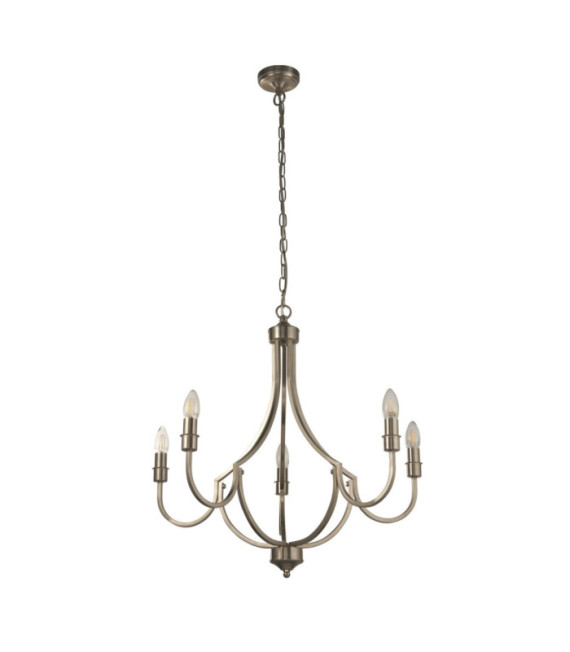 Lodge pendant light Mild steel Satin silver