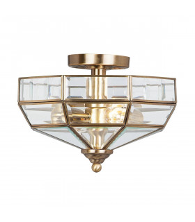 New England Deckenleuchte, Bronze und Glas