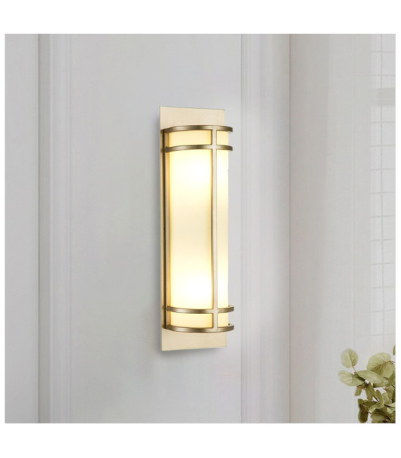 Fusion Wall Light Opal Glass, Steel, Painted Natural Brass
