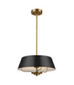 Luella Pendant Light Black Steel, Brass