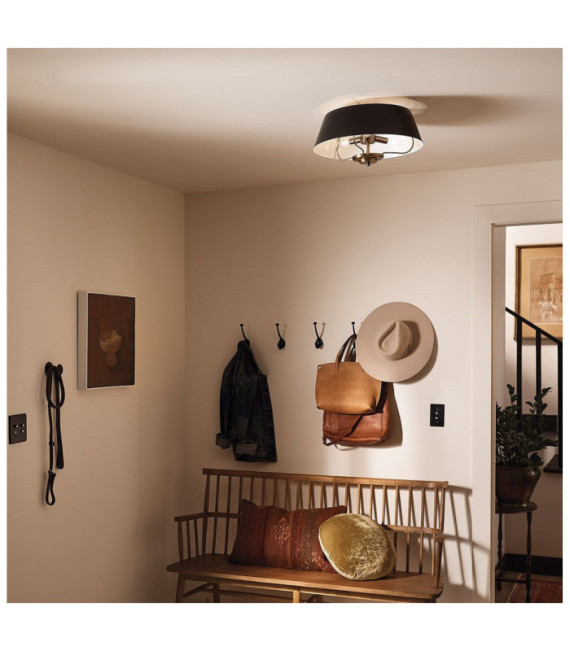 Luella Pendant Light Black Steel, Brass