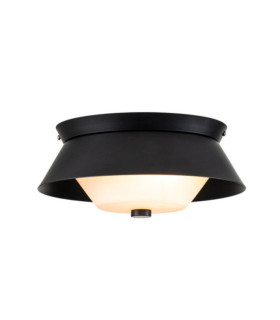 Lámpara de techo para baño Bowtie, cristal opalino, acero negro mate