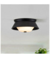 Bowtie Bathroom Ceiling Light Opal Glass, Matte Black Steel
