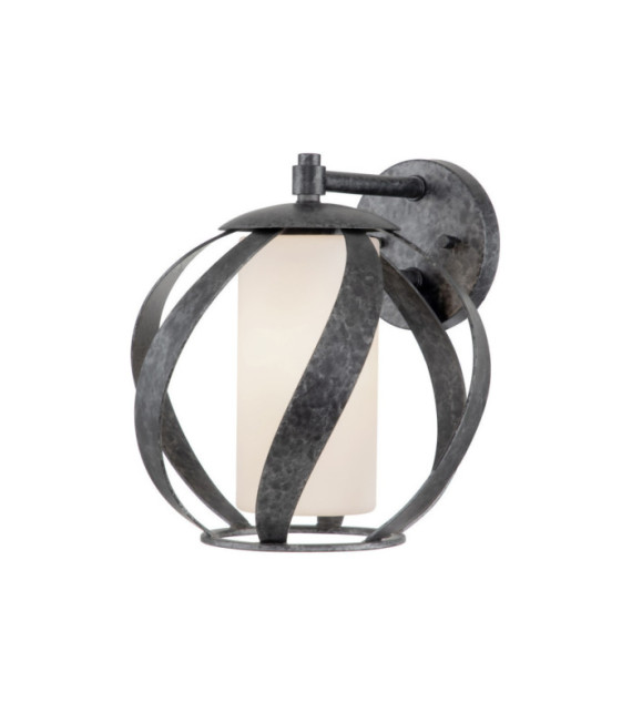 Quoizel Wandleuchte Stahl, Opalmilchglas Old Black