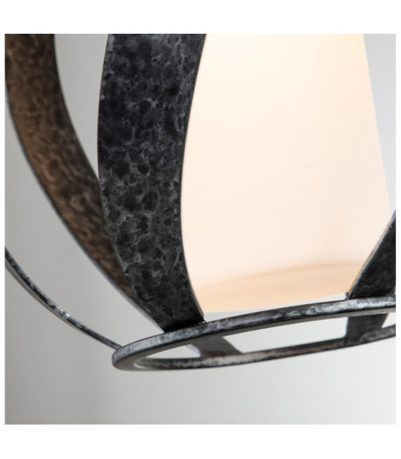 Lampada da parete Quoizel Acciaio, vetro opalino satinato Old Black