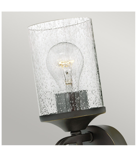Hinkley wall light Metal, transparent grained glass Old Black