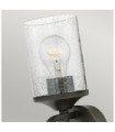 Hinkley wall light Metal, transparent grained glass Old Black