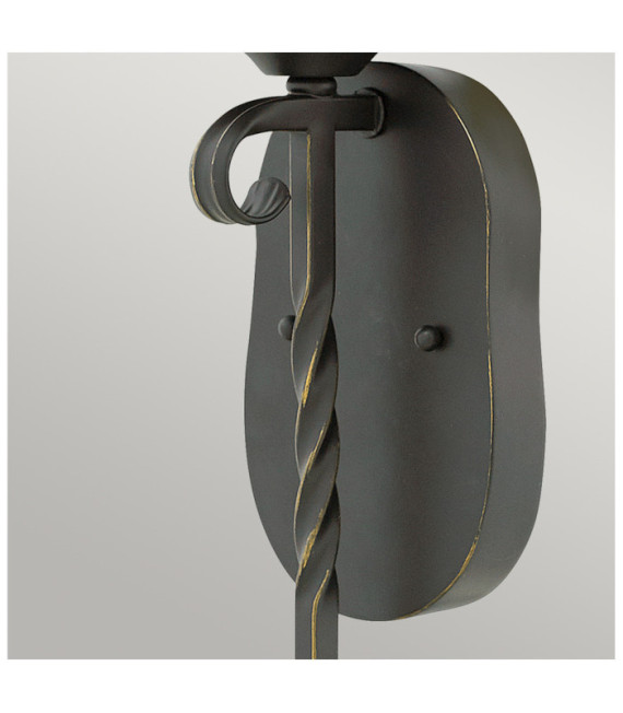 Hinkley Wandleuchte Metall, transparentes genarbtes Glas Old Black