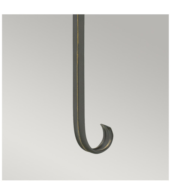 Hinkley wall light Metal, transparent grained glass Old Black