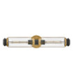 Masthead outdoor wall light Clear glass, black steel, heritage brass
