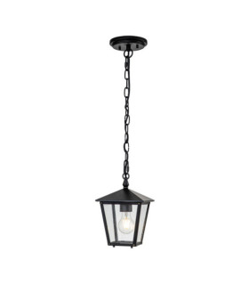 Suspension extérieur Hinkley Aluminium,laiton,verre grainé transparent Noir