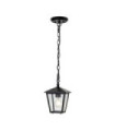 Suspension extérieur Hinkley Aluminium,laiton,verre grainé transparent Noir
