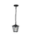 Hinkley outdoor pendant light Aluminum, brass, transparent grained glass Black