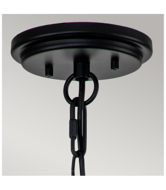 Suspension extérieur Hinkley Aluminium,laiton,verre grainé transparent Noir