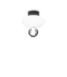LED Ceiling Light Glass, Black Metal