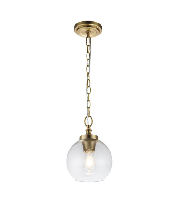 Feiss pendant light Transparent glass, steel Burnished brass