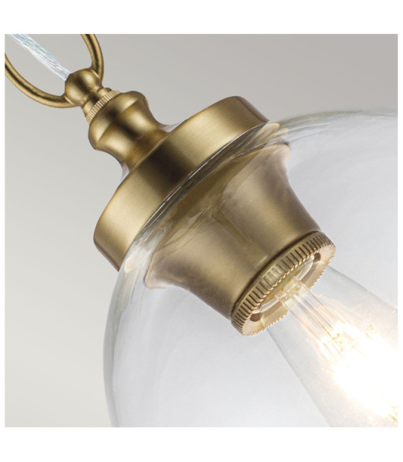 Suspension Feiss Verre transparent,acier Laiton bruni