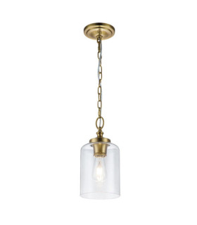 Feiss Pendelleuchte Transparentes Glas, Stahl Brüniertes Messing