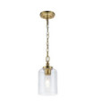 Feiss pendant light Transparent glass, steel Burnished brass