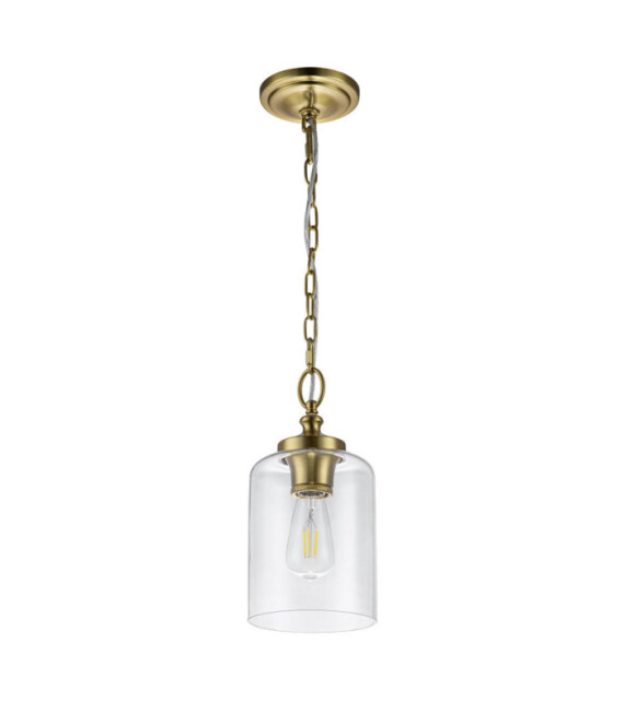 Feiss pendant light Transparent glass, steel Burnished brass