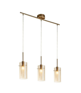 Duo pendant light Mild steel, glass Brass
