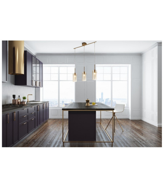 Suspension Duo Acier doux,verre Laiton