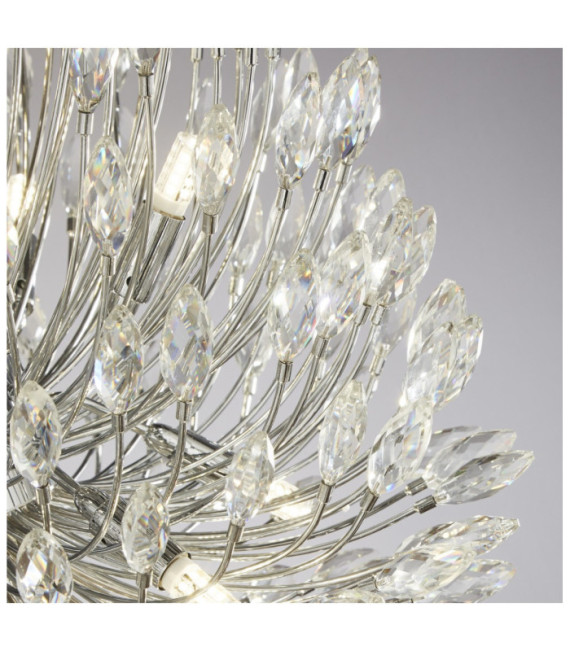 Lampada a sospensione Peacock Acciaio dolce Cromato, trasparente