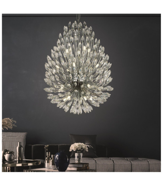 Lampada a sospensione Peacock Acciaio dolce Cromato, trasparente