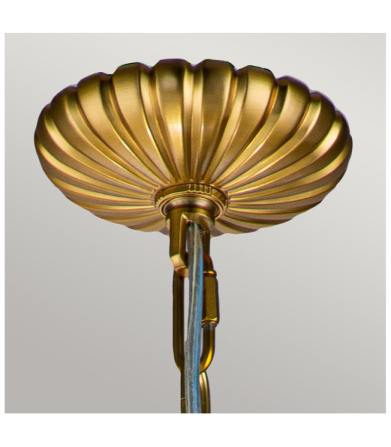 Feiss Pendelleuchte Transparentes Glas, Stahl Brüniertes Messing