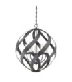 Suspension Quoizel Verre gravé opale,acier Vieux Noir