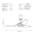 Voya Polycarbonate Fan Brushed Stainless Steel