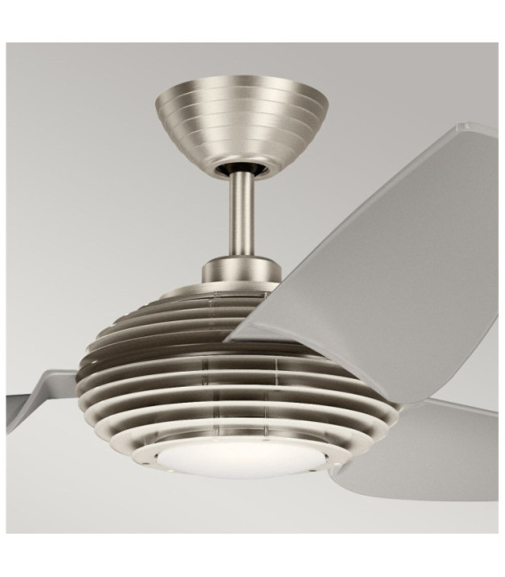 Voya Polycarbonate Fan Brushed Stainless Steel