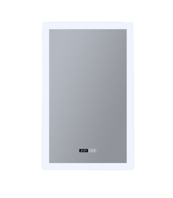 Bathroom Mirror Rectangle Mild Steel, Clear Glass, White
