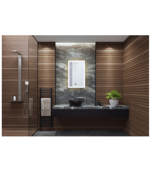 Mirroir Salle de bains Rectangle Acier doux,verre Clair, blanc