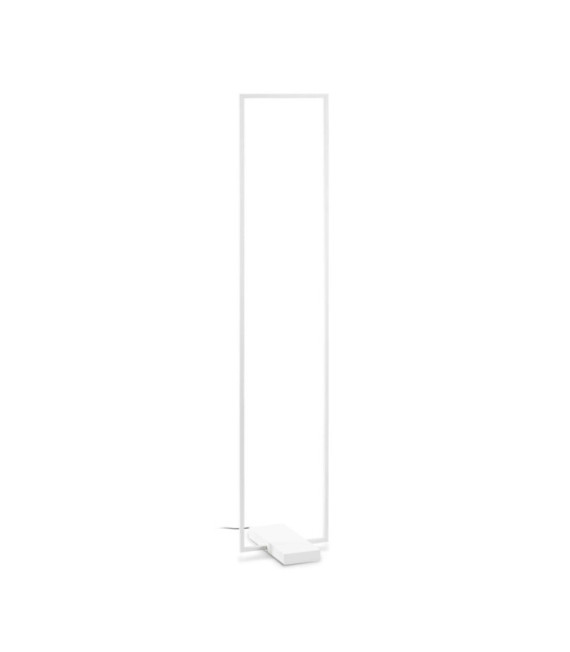 Lámpara de pie LED con estructura de metal, plástico blanco