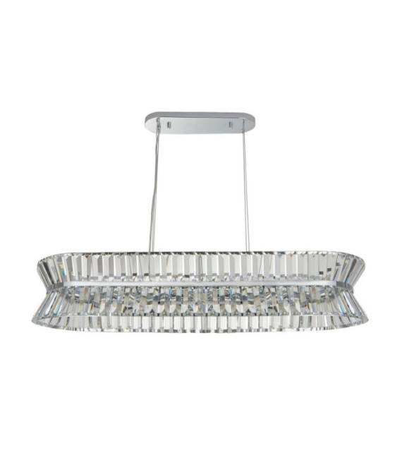 Lampada a sospensione Uptown Acciaio dolce, vetro trasparente, cromo