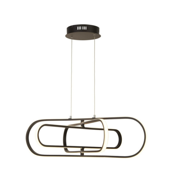 Suspension LED Clip Acier doux Blanc, noir mat