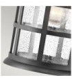 Hinkley Outdoor Wall Light Clear Seeded Glass, Weather Resistant Composite, Textured Black