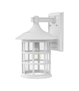 Hinkley Outdoor Wall Light Clear Seeded Glass, Weather Resistant Composite, Textured White