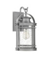 Quoizel exterior wall light Aluminum, steel, transparent grained glass Industrial aluminum