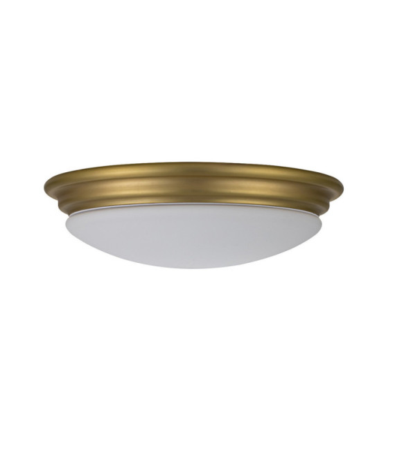 Brompton Ceiling Light Opal Glass, Brushed Brass Steel