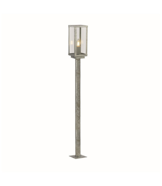 Box Außenstehleuchte Baustahl Silber, Klar