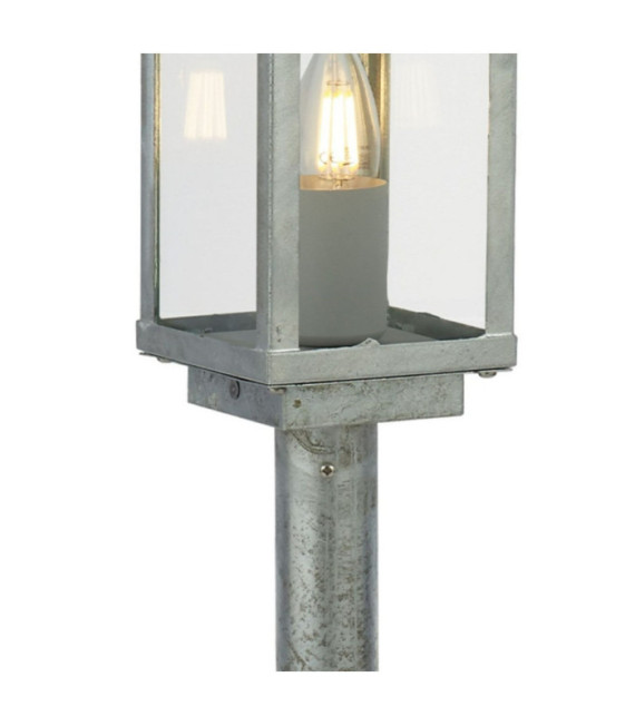 Lampe sur pied extérieur Box Acier doux Argent, Clair