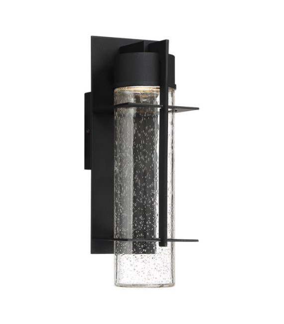 Quoizel aplique exterior Aluminio, cristal granulado transparente Negro tierra