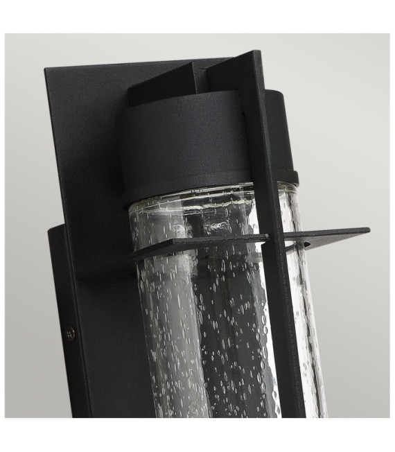 Quoizel aplique exterior Aluminio, cristal granulado transparente Negro tierra